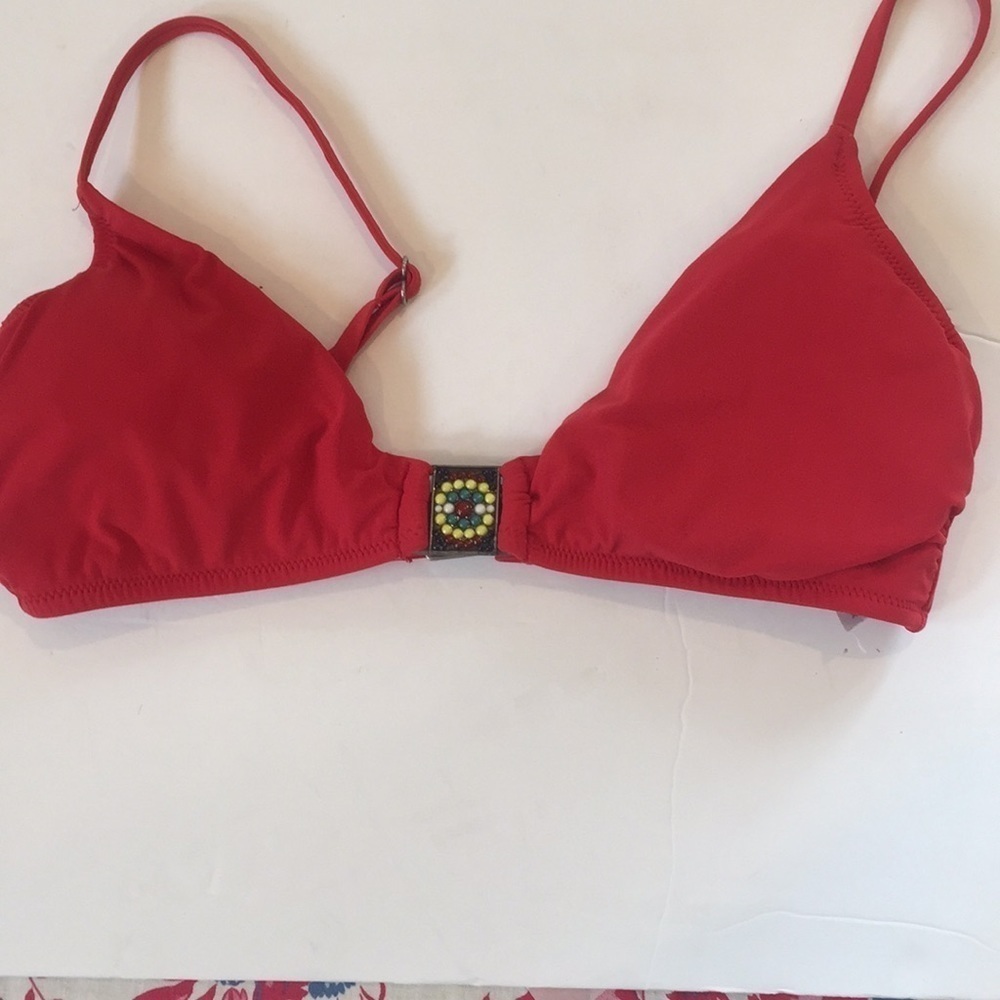 Nanette Lepore Red Bikini Top Size XS
